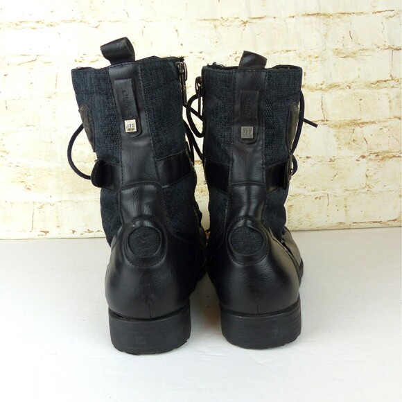 J75 Jump Deploy Combat Boots Men 8 Fit 9 Black Leather Lace Up Zip Military Moto - Picture 10 of 15